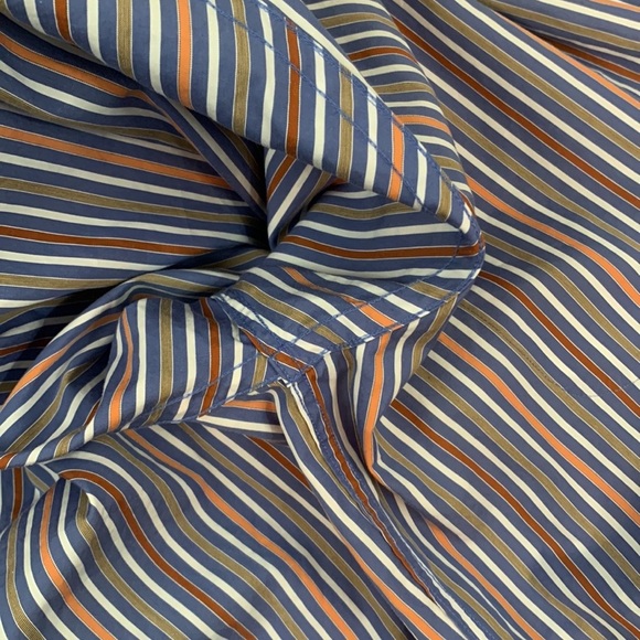 Faconnable Men’s Dress Shirt Striped Size L Button Down Front Pocket Cot… - Picture 9 of 12